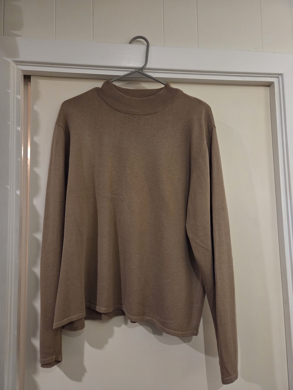 Relaxed Cowl Neck Sweater in Taupe